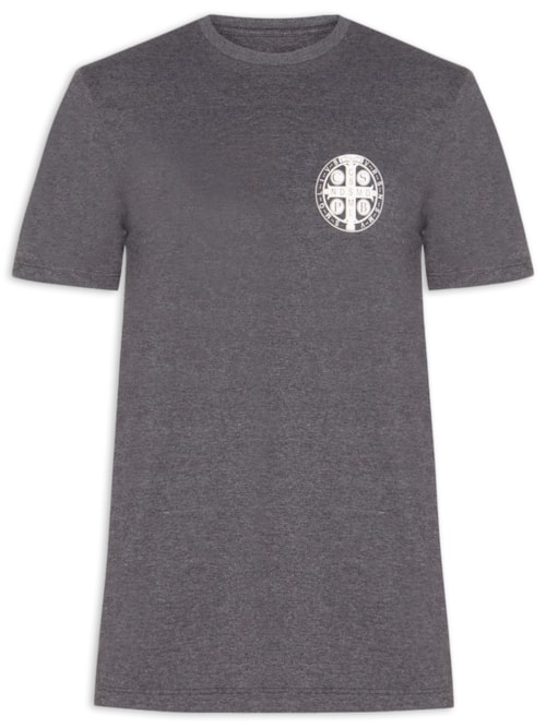 Camiseta Masculina Estampa São Bento - Cinza