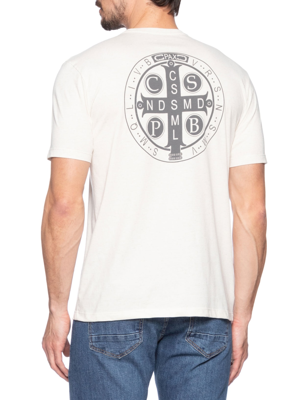 Camiseta Masculina Estampa São Bento Off White Zapalla
