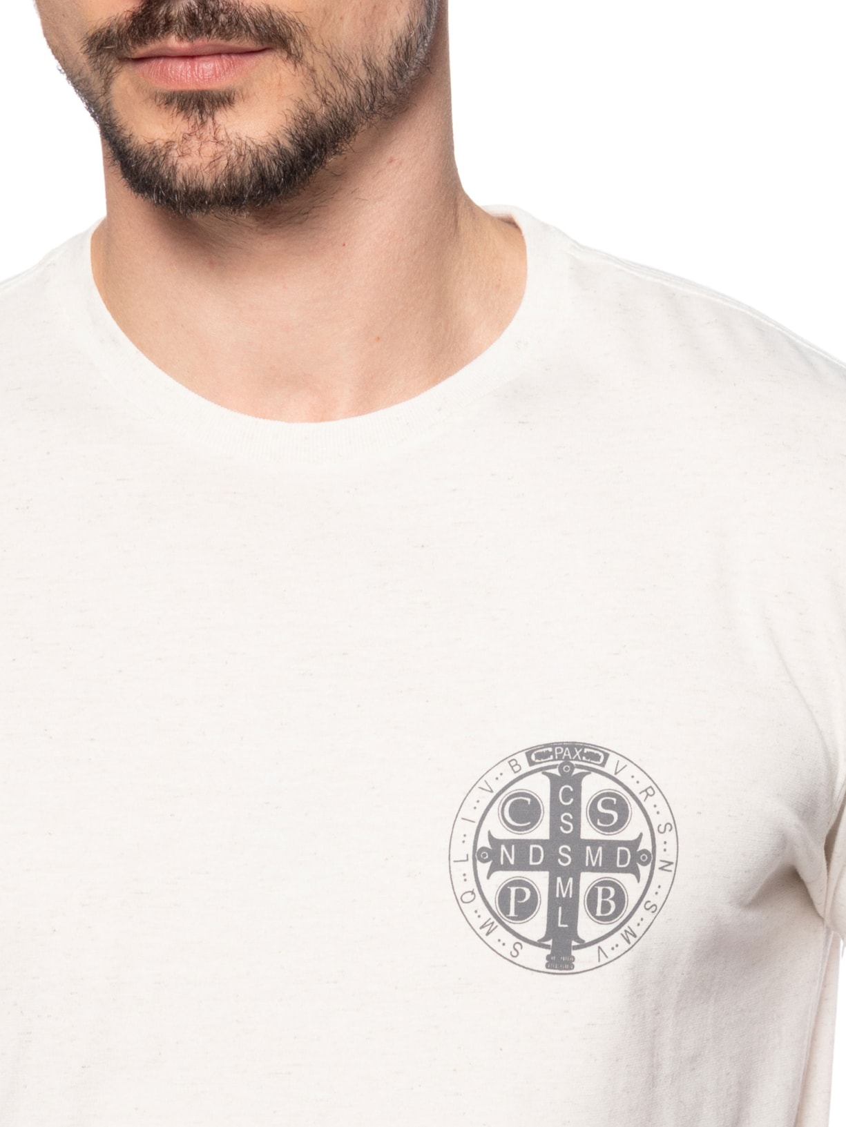 Camiseta Masculina Estampa São Bento Off White Zapalla