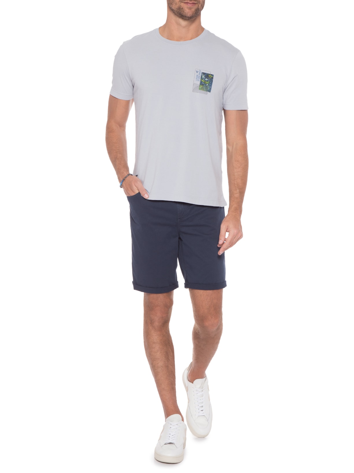 Camiseta Masculina Estampa Sean Cinza Vr
