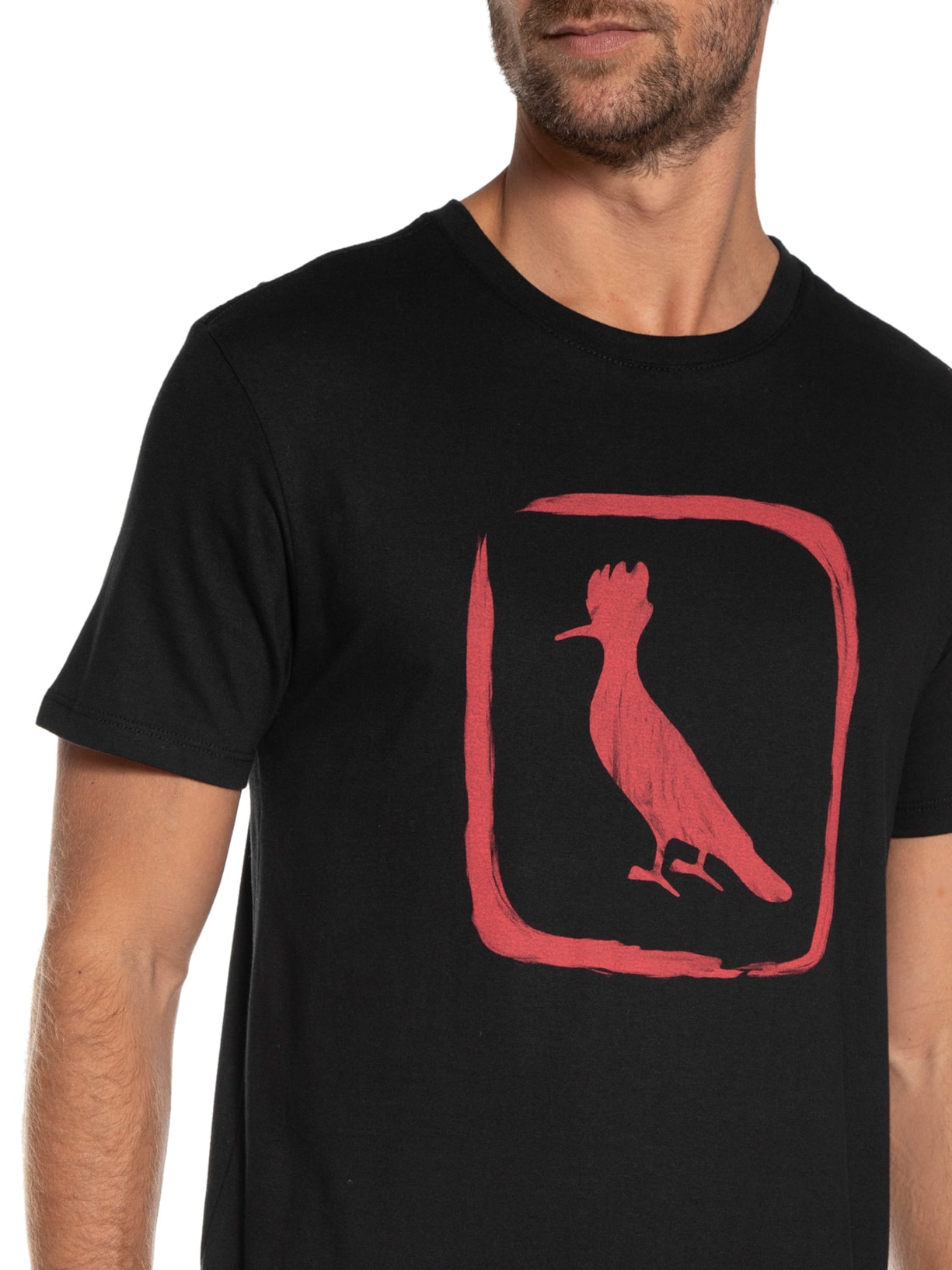 Camiseta Masculina Estampa Selo Pica-pau Oriental Preto Reserva