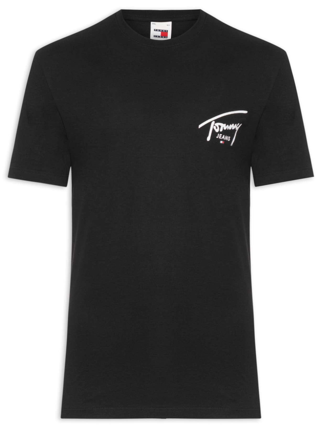 Camiseta Masculina Estampa Signature Regular Fit Em Algodão - Preto