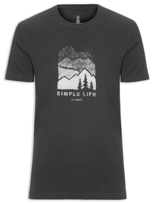 Camiseta Masculina Estampa Simple Life - Preto
