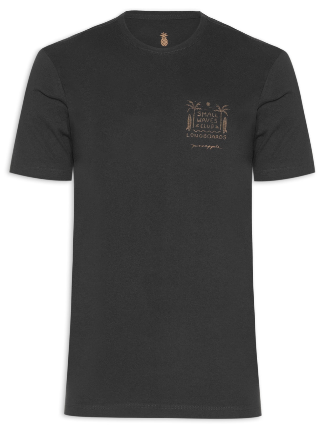 Camiseta Masculina Estampa Small Waves - Preto