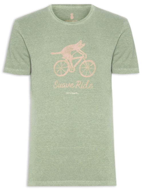 Camiseta Masculina Estampa Suave Ride Stone - Verde
