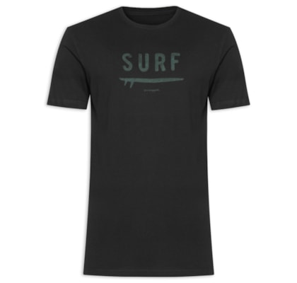 Camiseta Masculina Estampa Surf - Preto
