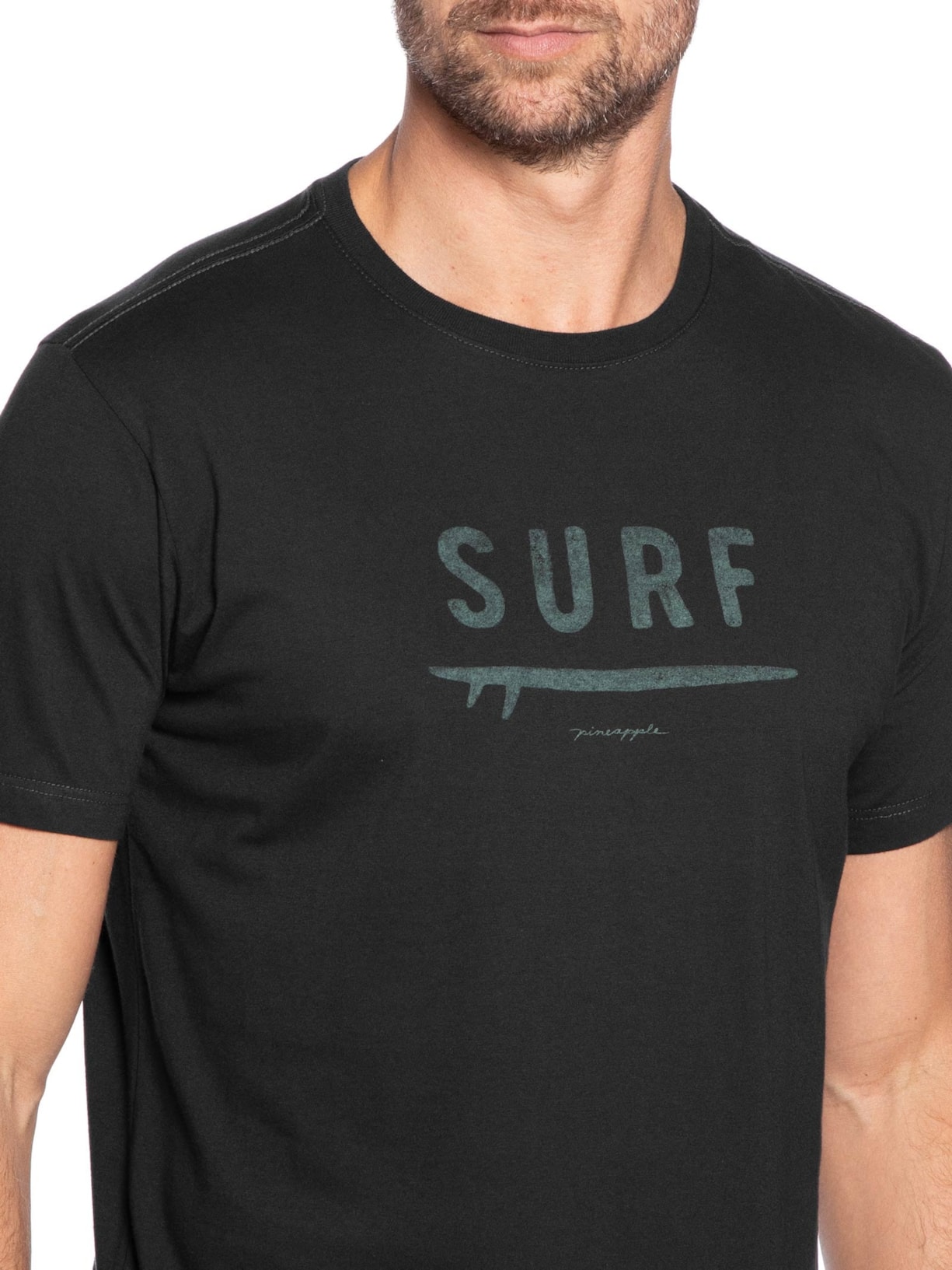 Camiseta Masculina Estampa Surf Preto Pineapple