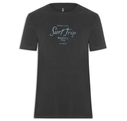 Camiseta Masculina Estampa Surf Trip - Preto