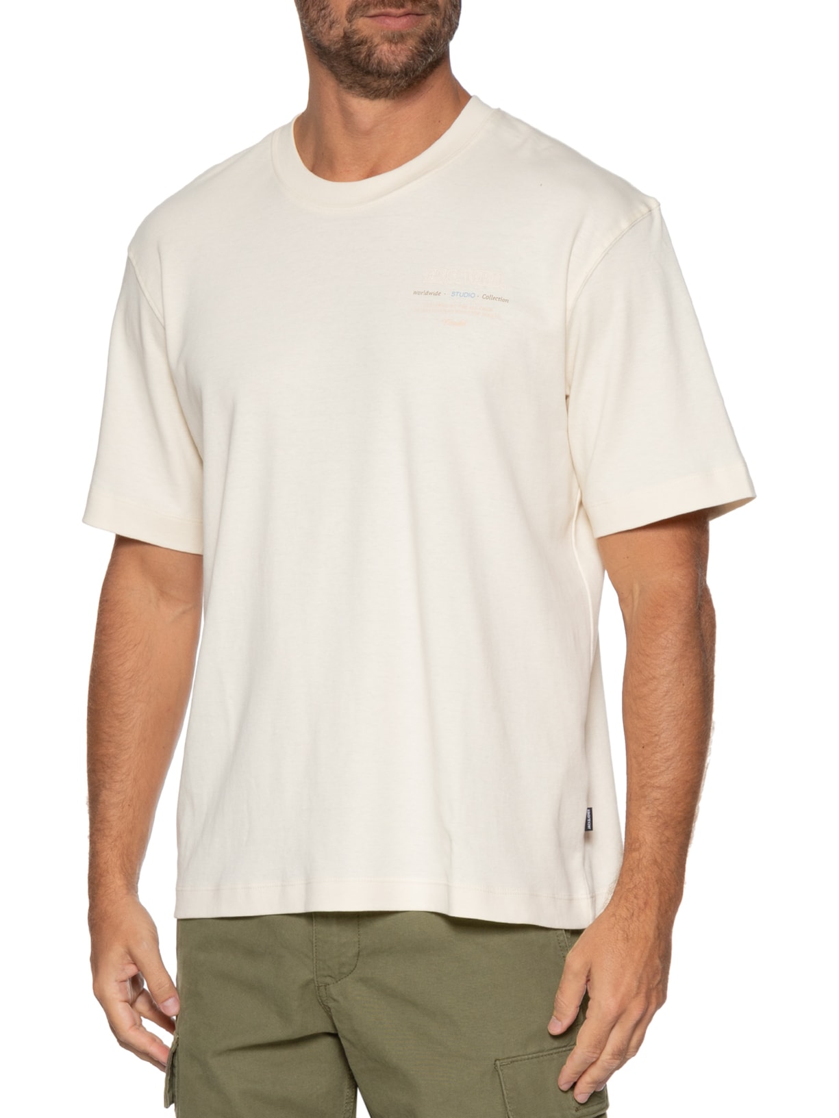 Camiseta Masculina Estampa Urban Edge Studio Branco Jack & Jones