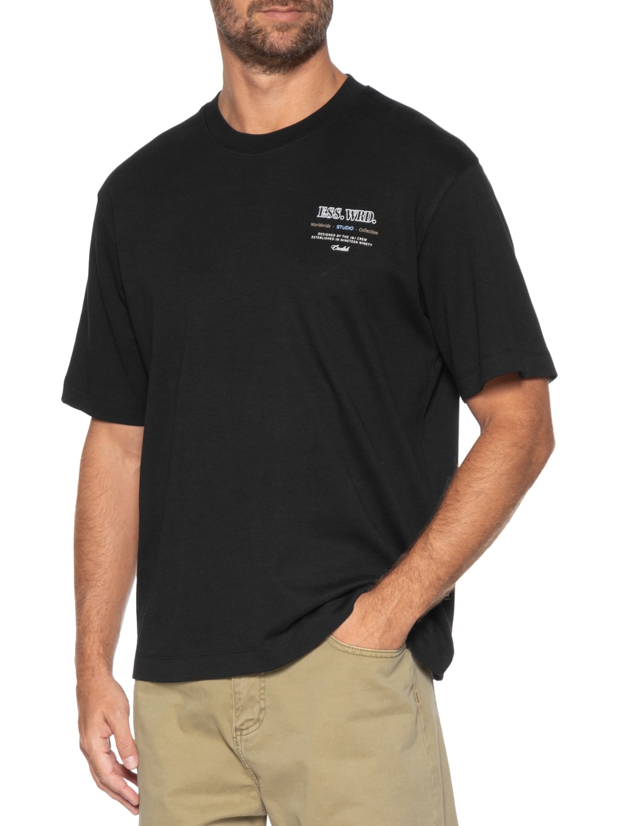 Camiseta Masculina Estampa Urban Edge Studio Preto Jack & Jones