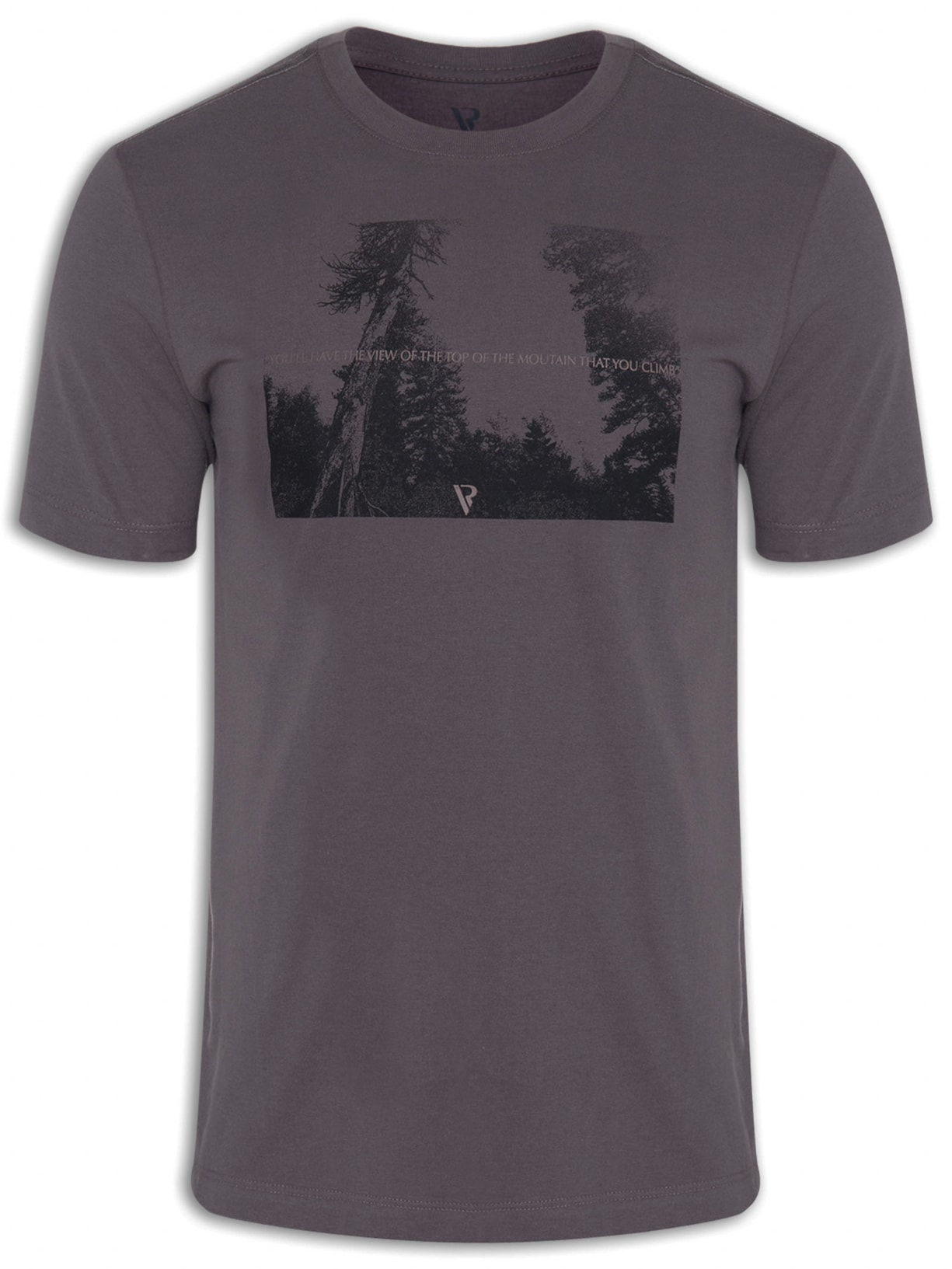 Camiseta Masculina Estampa View - Cinza