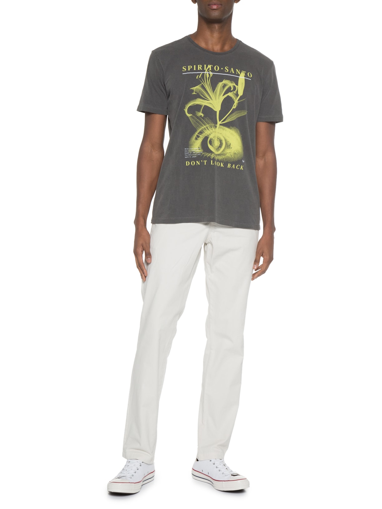 Camiseta Masculina Estampa Yellow Eye Cinza Spirito Santo