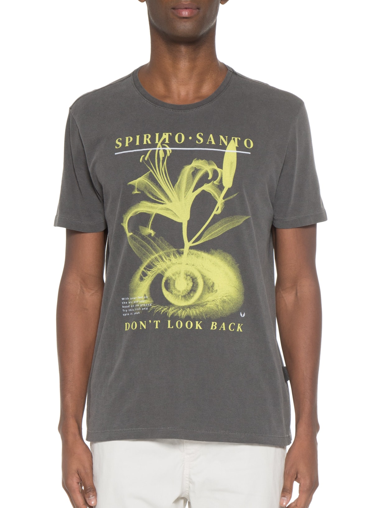 Camiseta Masculina Estampa Yellow Eye Cinza Spirito Santo