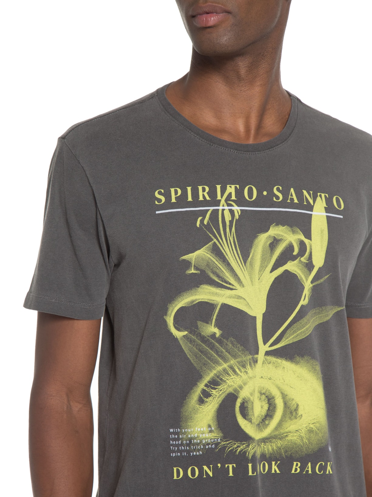 Camiseta Masculina Estampa Yellow Eye Cinza Spirito Santo