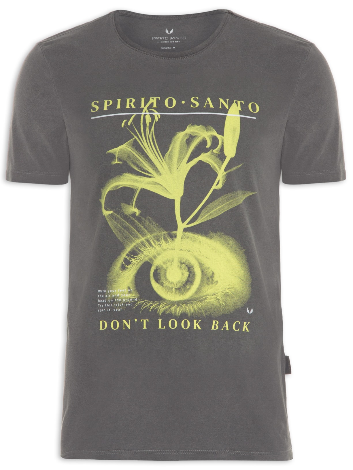 Camiseta Masculina Estampa Yellow Eye Cinza Spirito Santo
