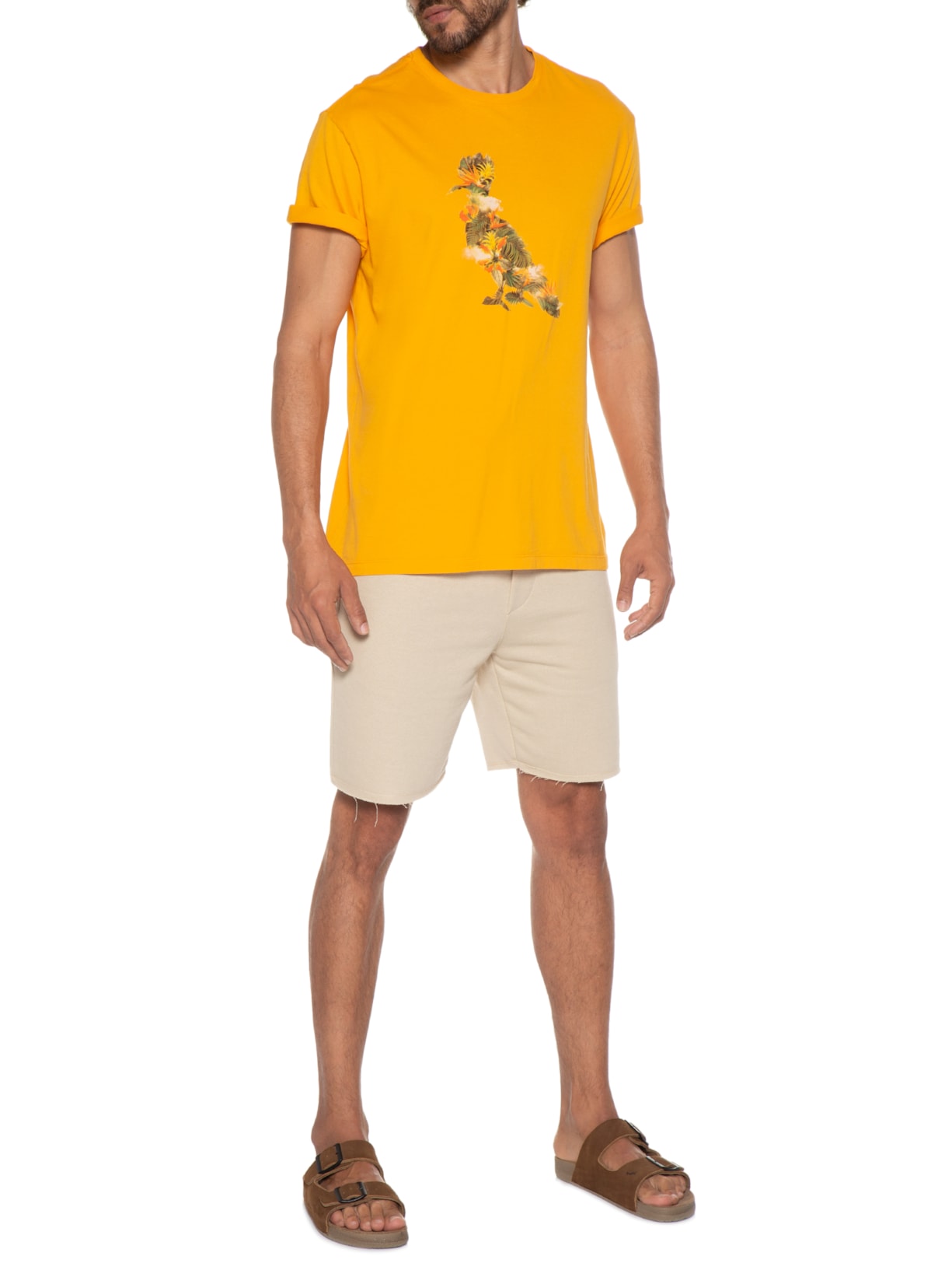 Camiseta Masculina Estampada 007 Amarelo Reserva