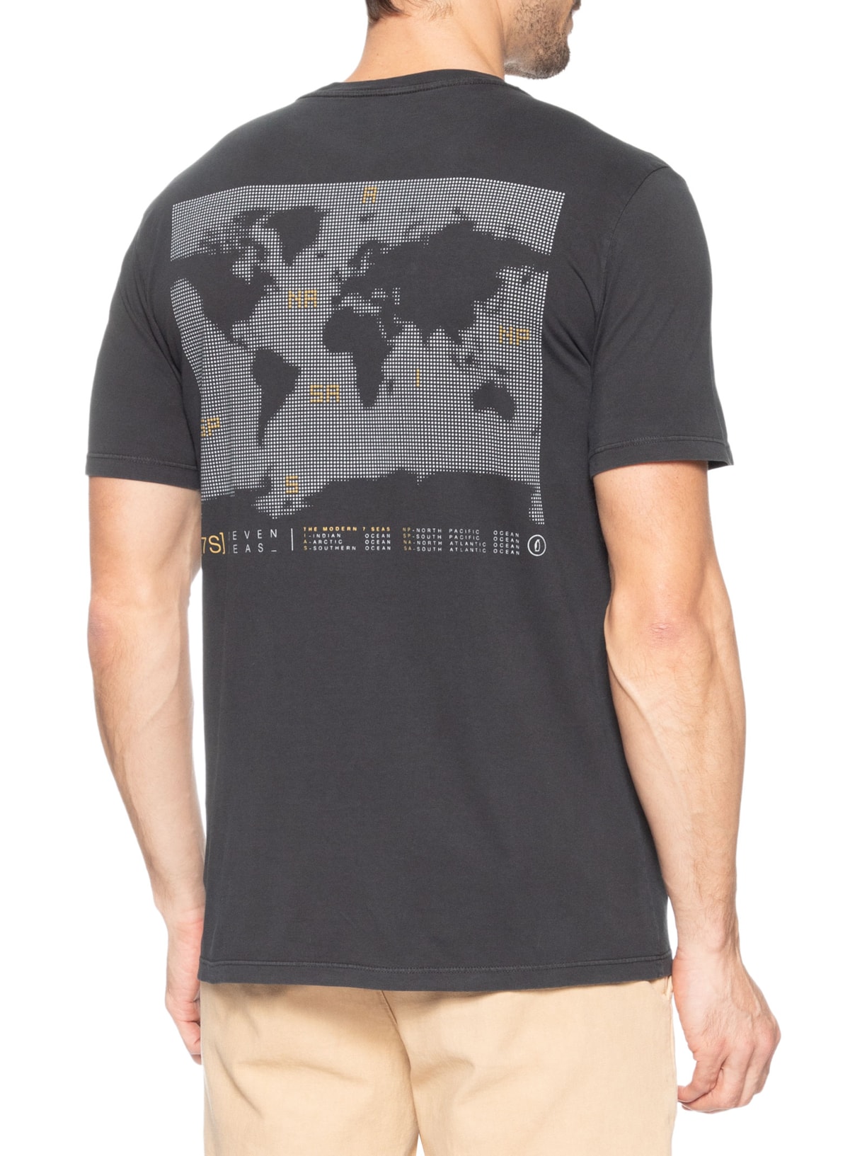 Camiseta Masculina Estampada 7S Preto Austral