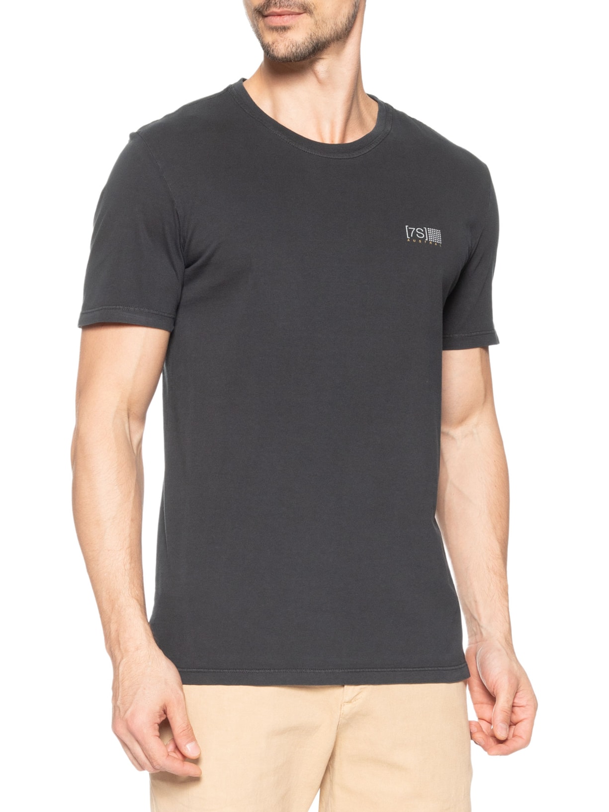 Camiseta Masculina Estampada 7S Preto Austral
