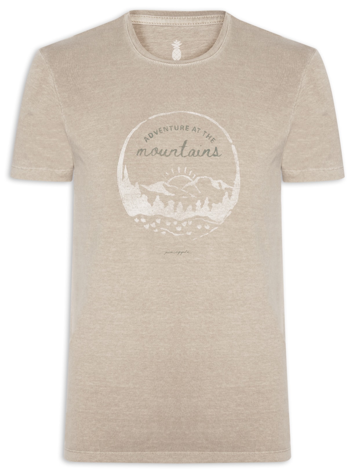 Camiseta Masculina Estampada Adventures - Bege