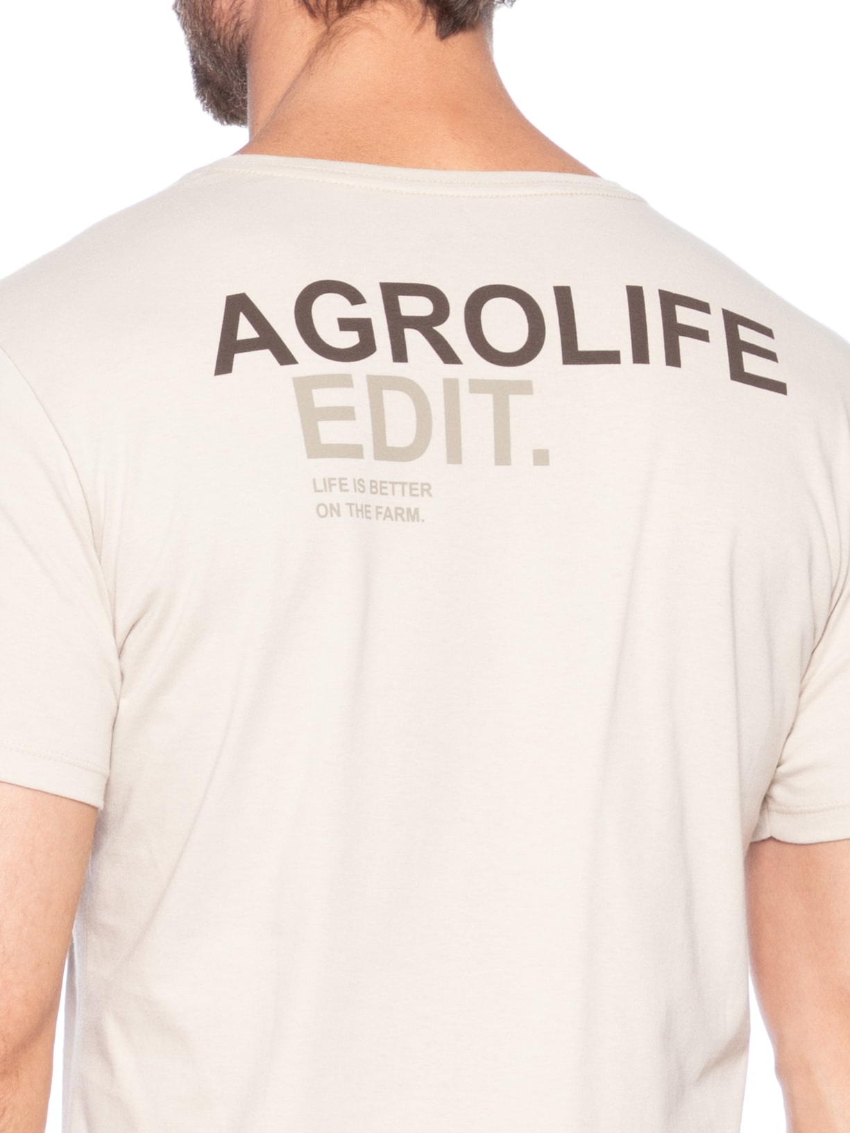 Camiseta Masculina Estampada Agrolife Edit Bege Sergio K
