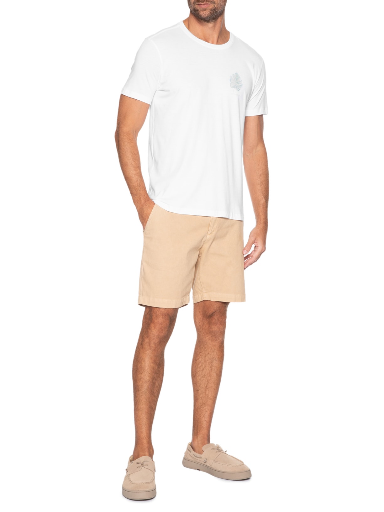 Camiseta Masculina Estampada Aquarela Costela Branco Pineapple