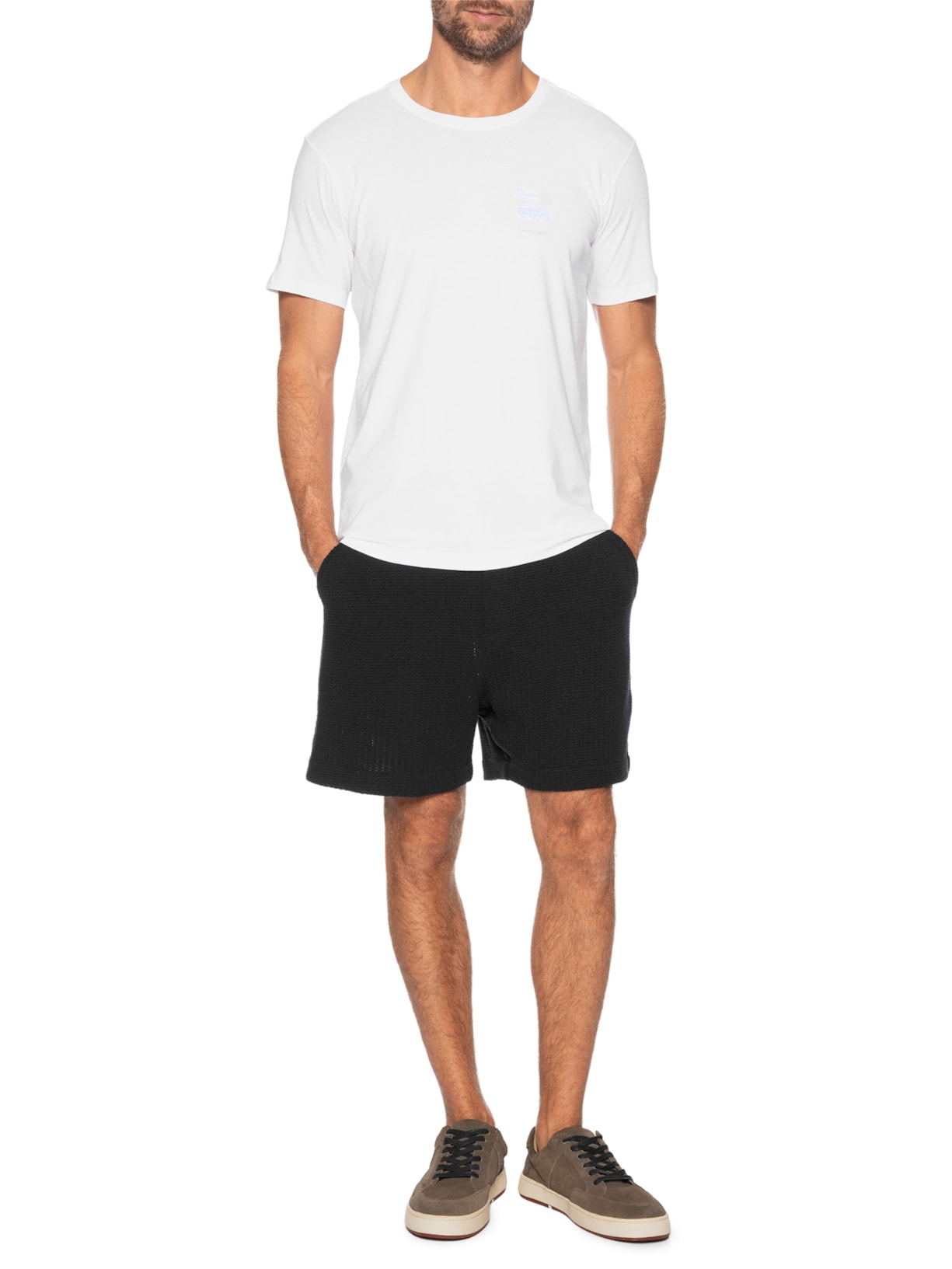 Camiseta Masculina Estampada Aquarela Nautique Branco Pineapple