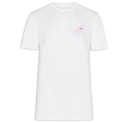 Camiseta Masculina Estampada Aquarela Polvo - Branco