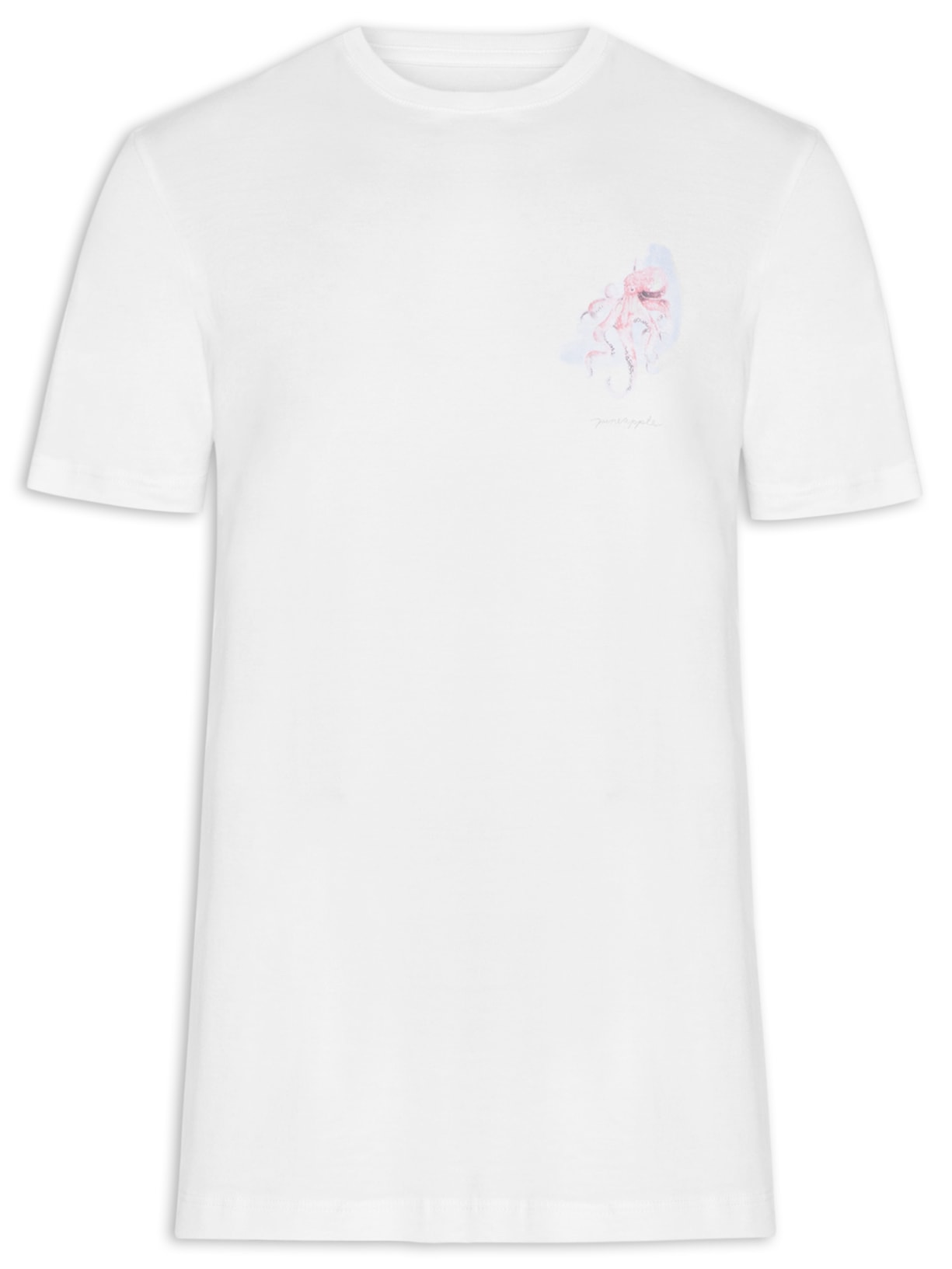 Camiseta Masculina Estampada Aquarela Polvo - Branco
