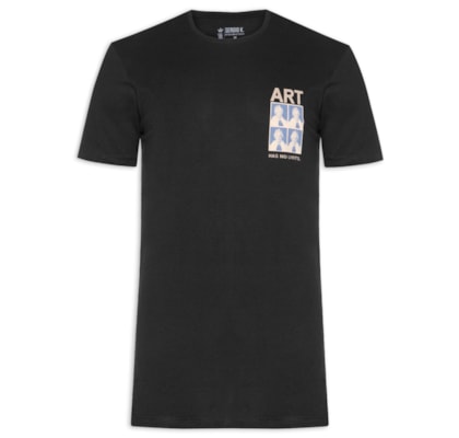 Camiseta Masculina Estampada Art Elizabeth - Preto