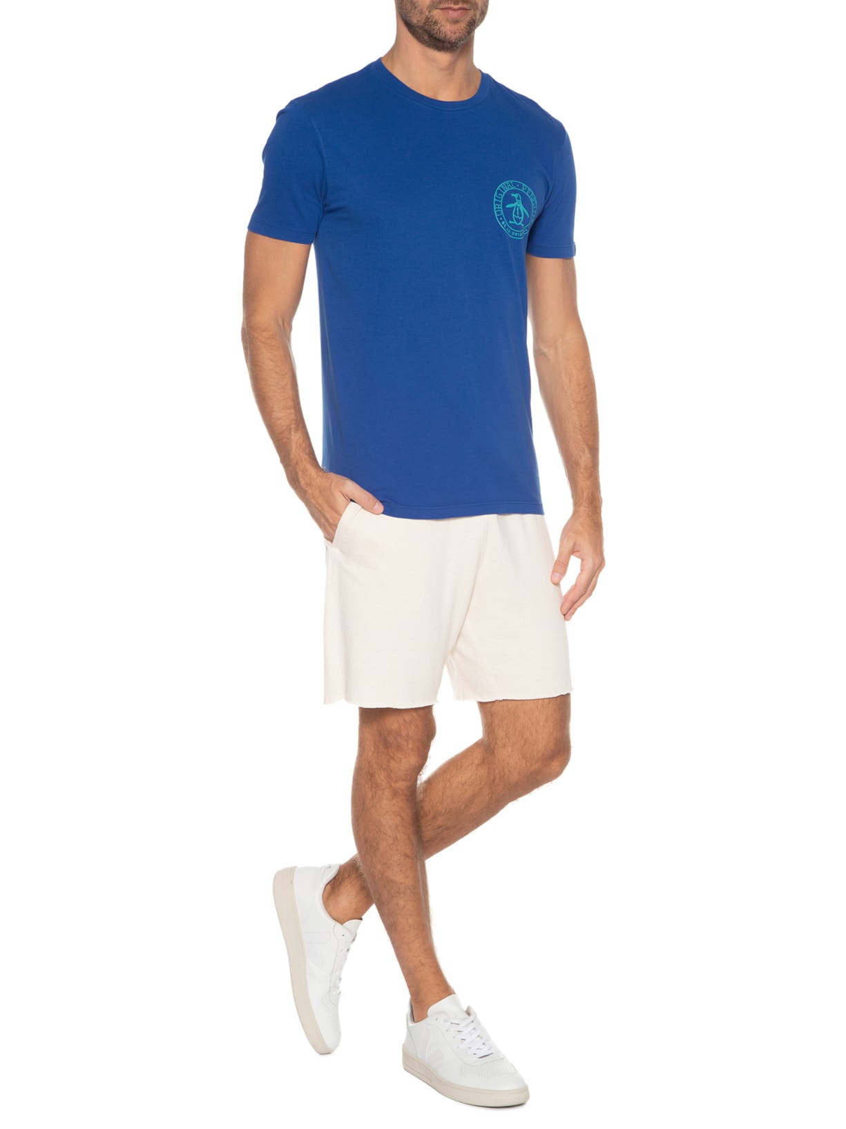 Camiseta Masculina Estampada Azul Original Penguin