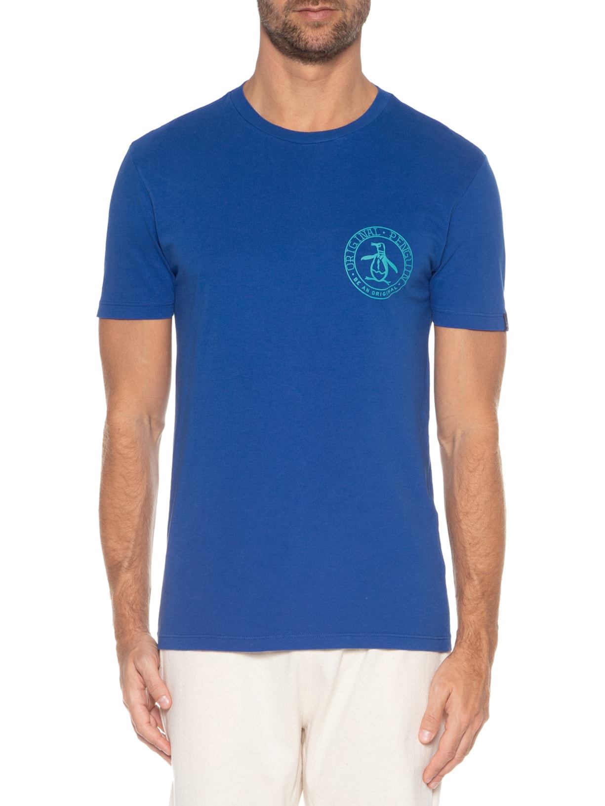 Camiseta Masculina Estampada Azul Original Penguin