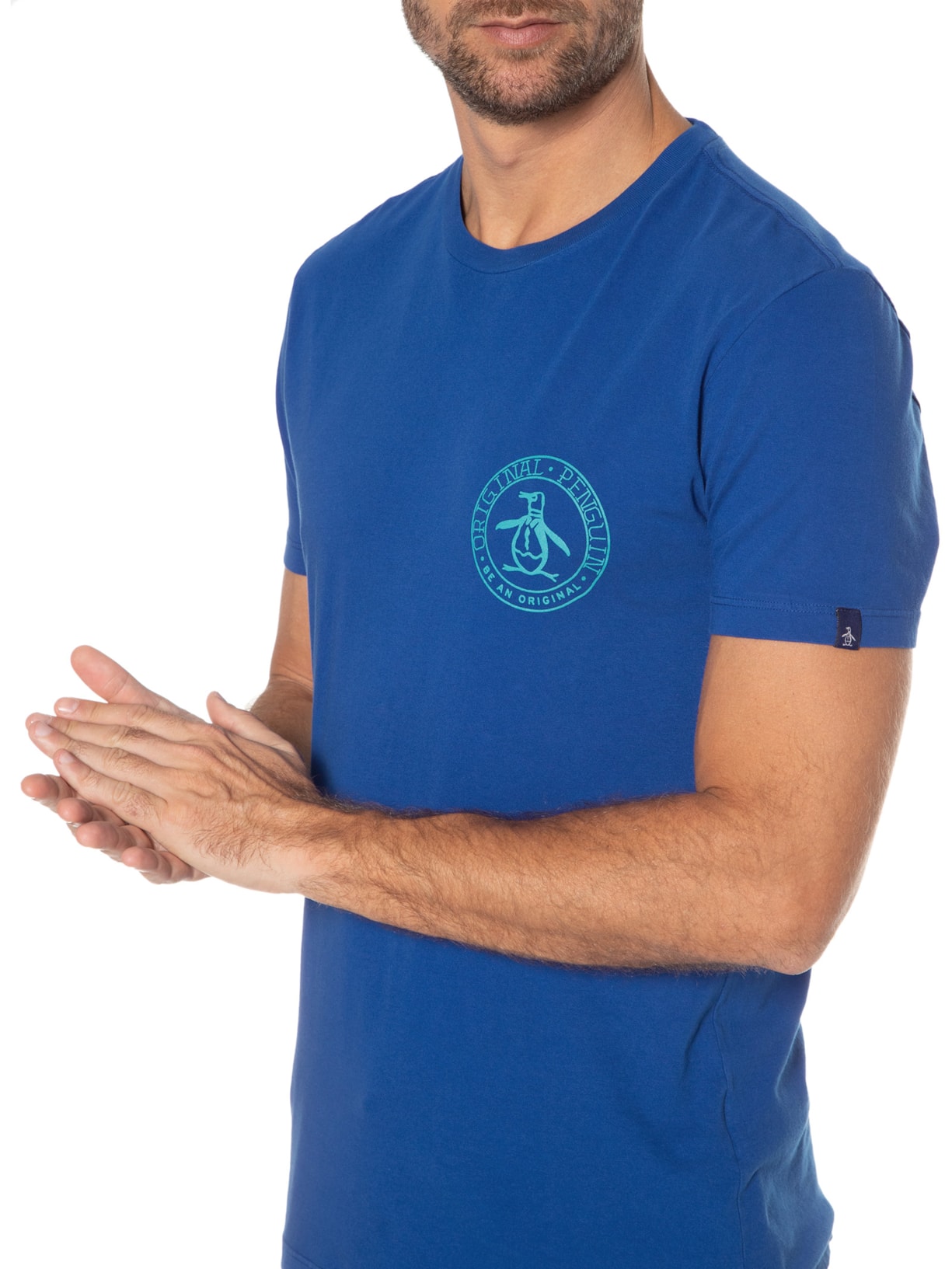 Camiseta Masculina Estampada Azul Original Penguin