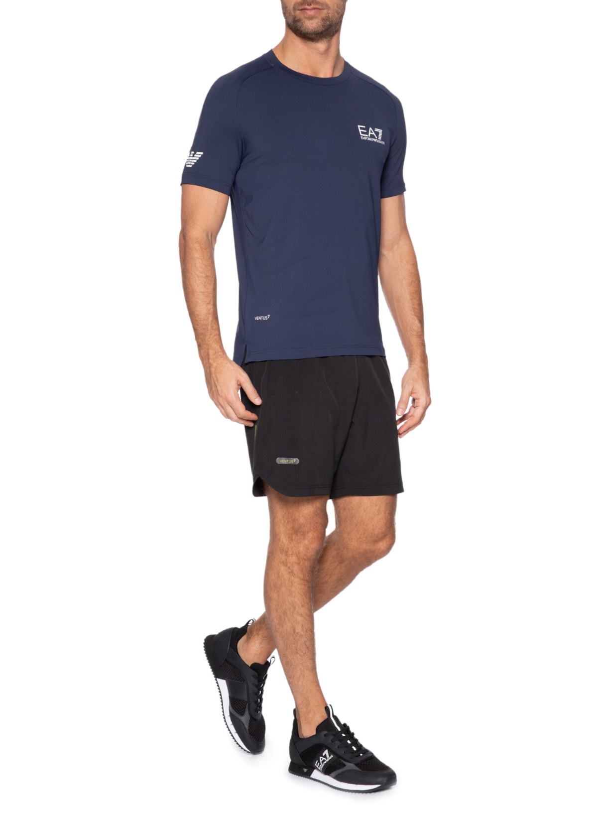 Camiseta Masculina Estampada Azul Ea7 Emporio Armani