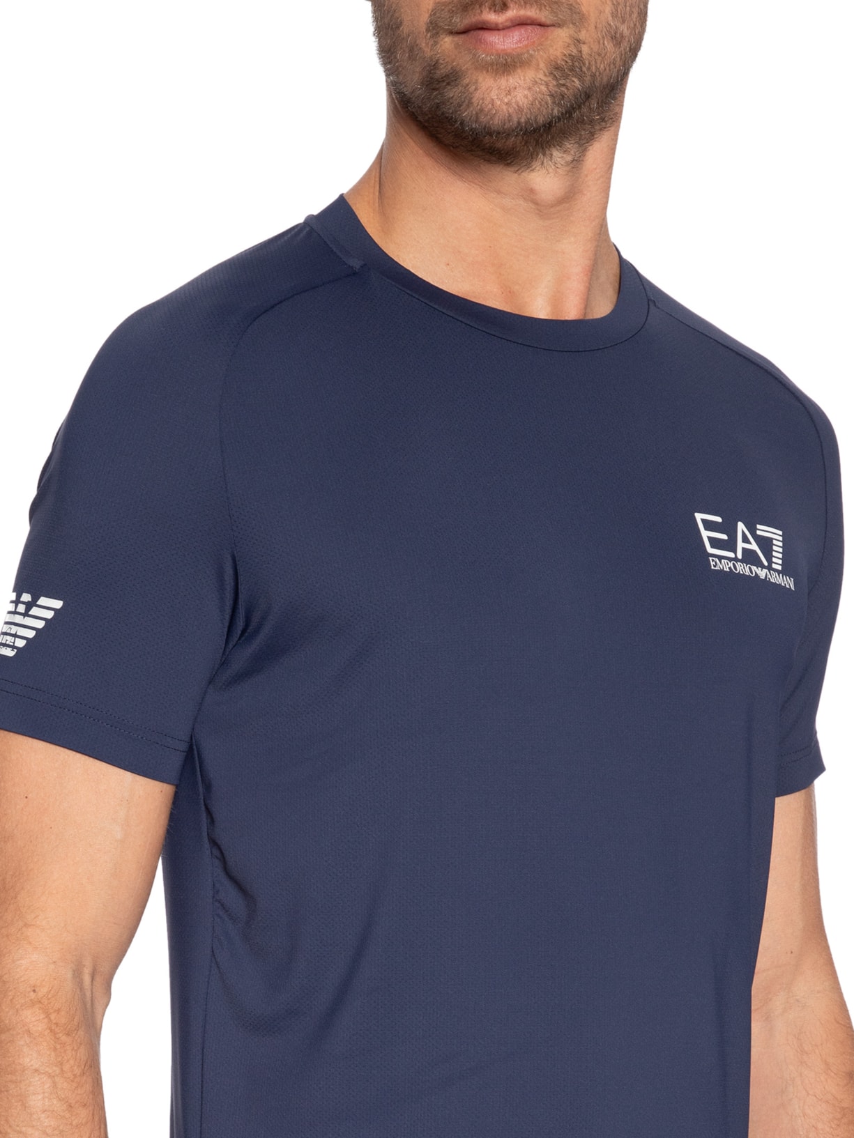Camiseta Masculina Estampada Azul Ea7 Emporio Armani