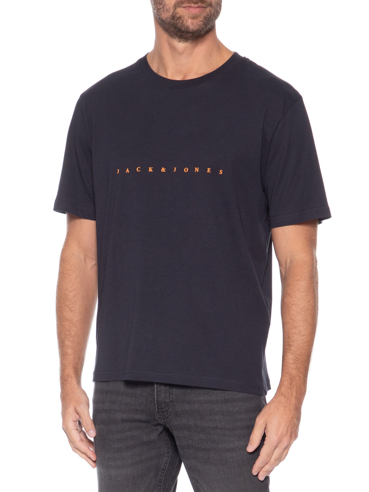 Camiseta Masculina Estampada Azul Jack & Jones