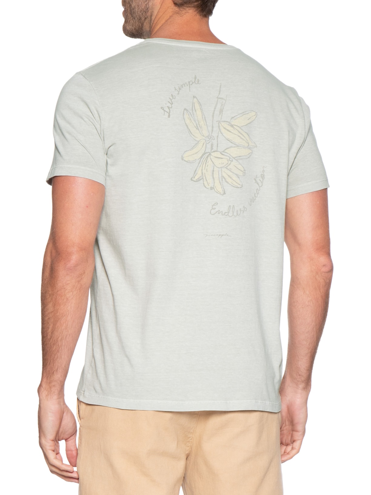 Camiseta Masculina Estampada Bananas Cinza Pineapple