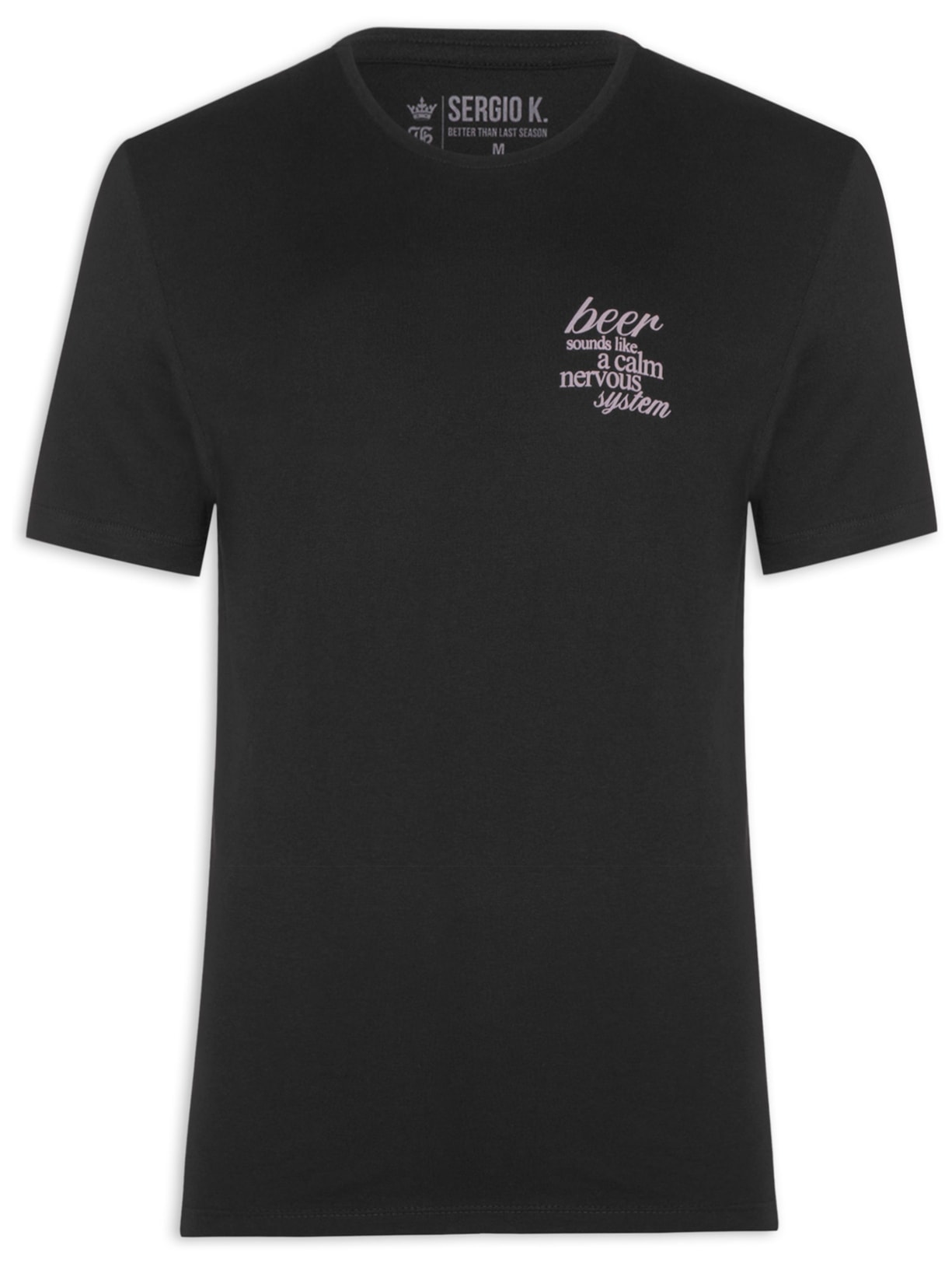 Camiseta Masculina Estampada Beer System Preto Sergio K