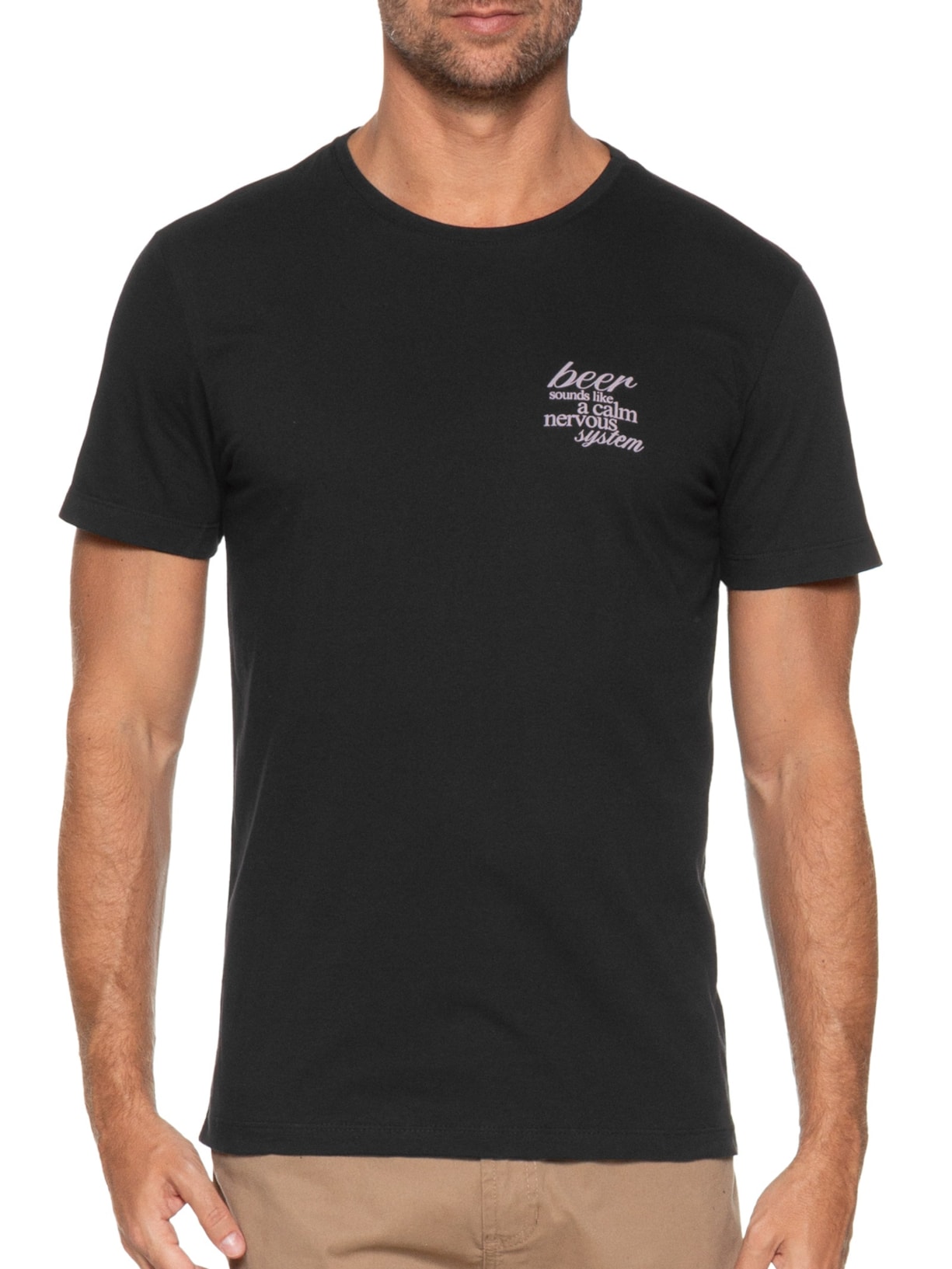 Camiseta Masculina Estampada Beer System Preto Sergio K