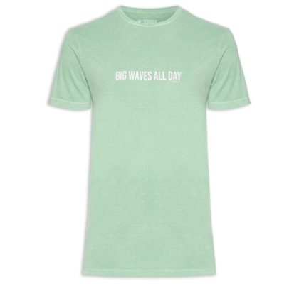 Camiseta Masculina Estampada Big Waves All Day - Verde