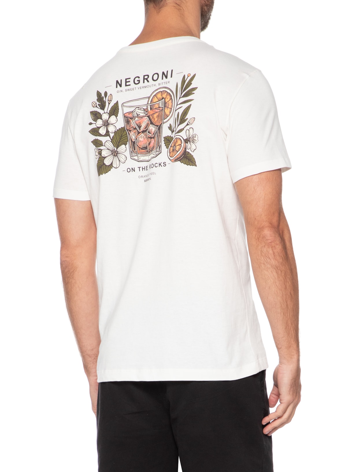 Camiseta Masculina Estampada Botanic Negroni Branco Sergio K