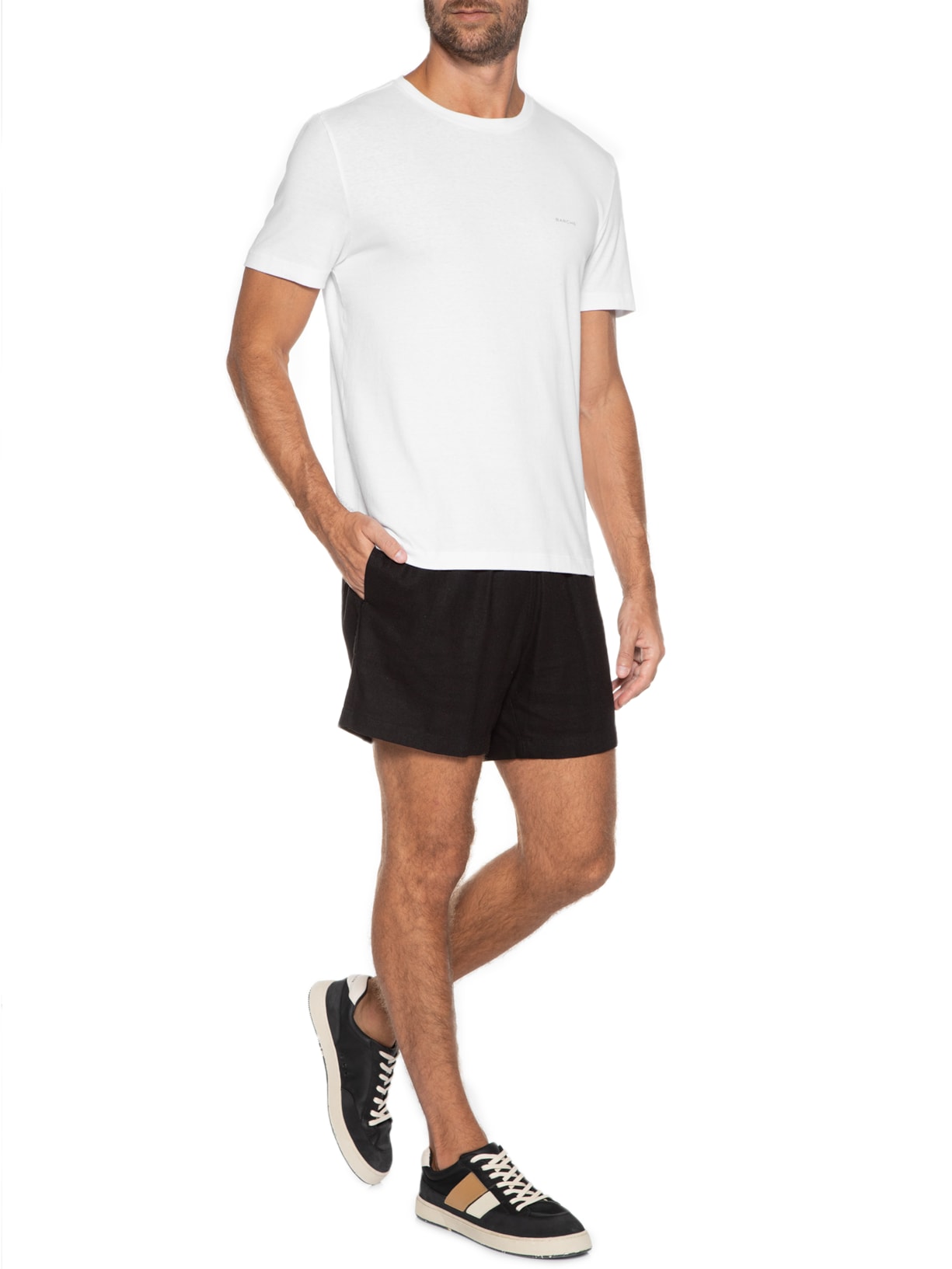 Camiseta Masculina Estampada Branco Barche