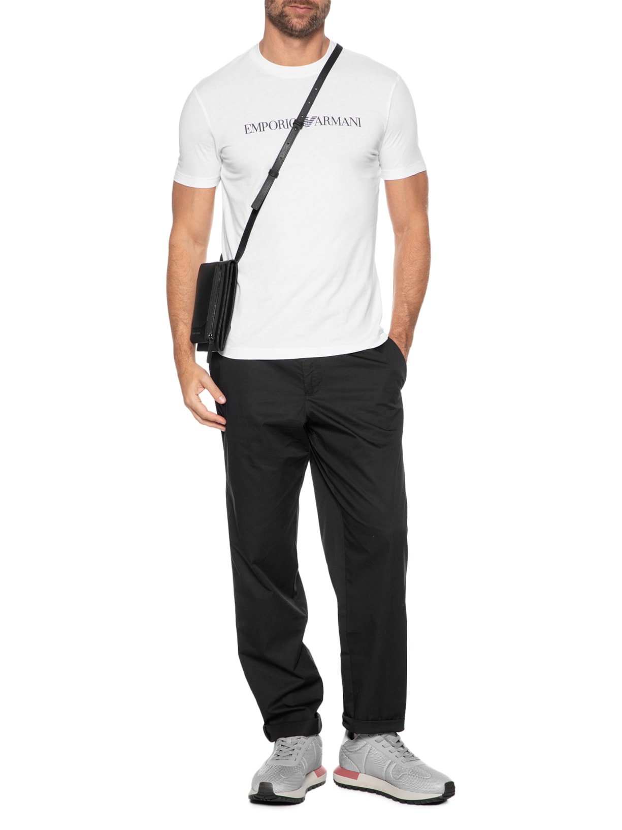 Camiseta Masculina Estampada Branco Emporio Armani
