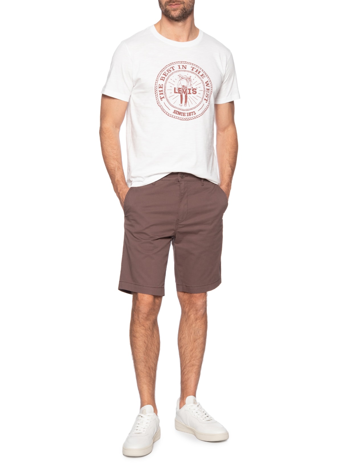 Camiseta Masculina Estampada Branco Levi's