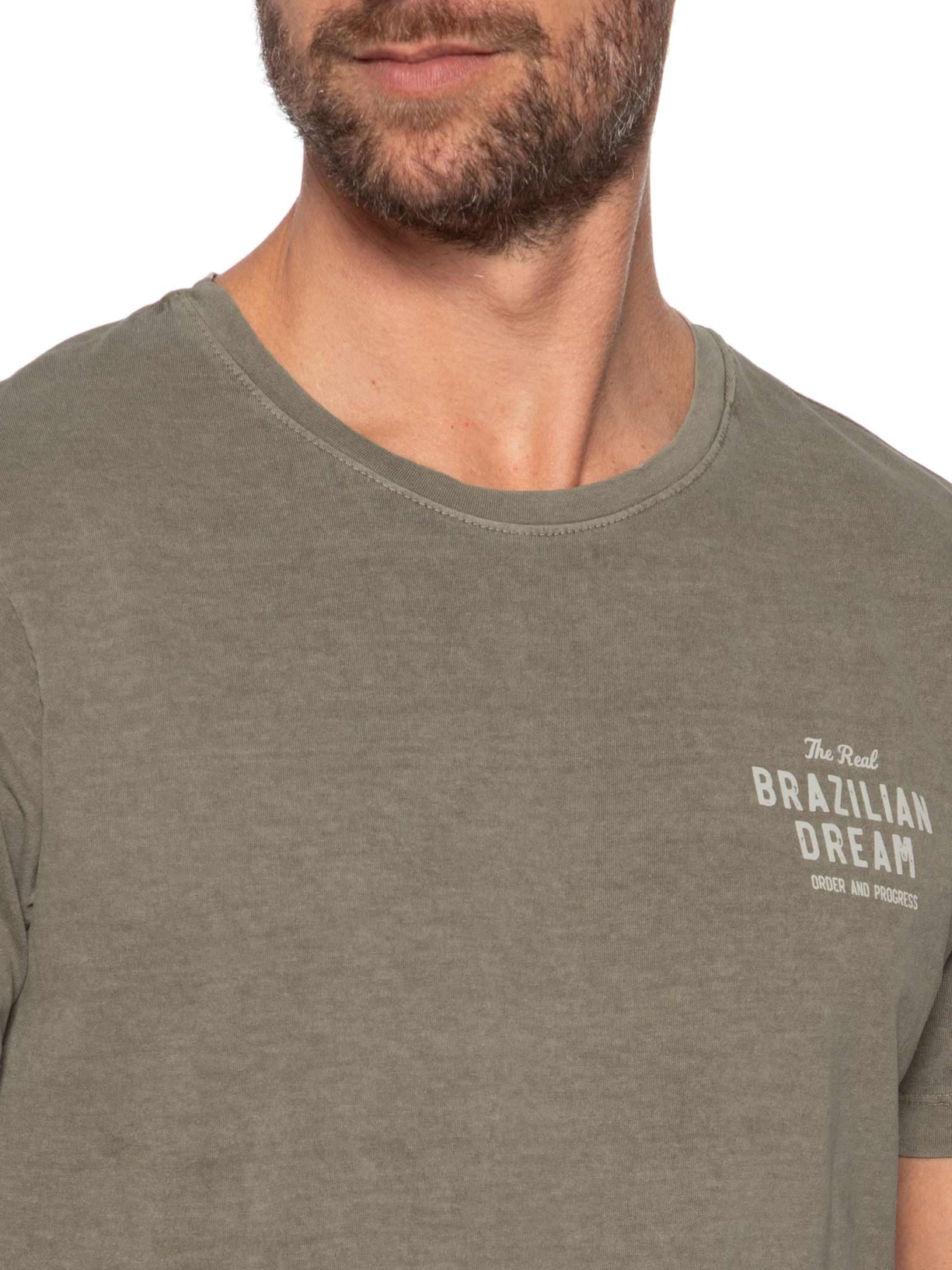 Camiseta Masculina Estampada Brazilian Dream Cinza Sergio K