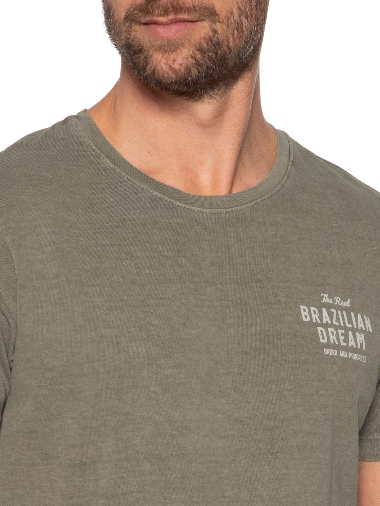 Camiseta Masculina Estampada Brazilian Dream Cinza Sergio K
