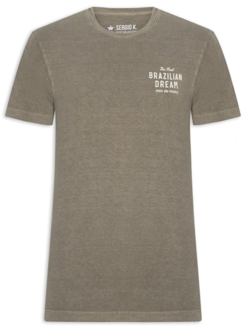 Camiseta Masculina Estampada Brazilian Dream - Cinza