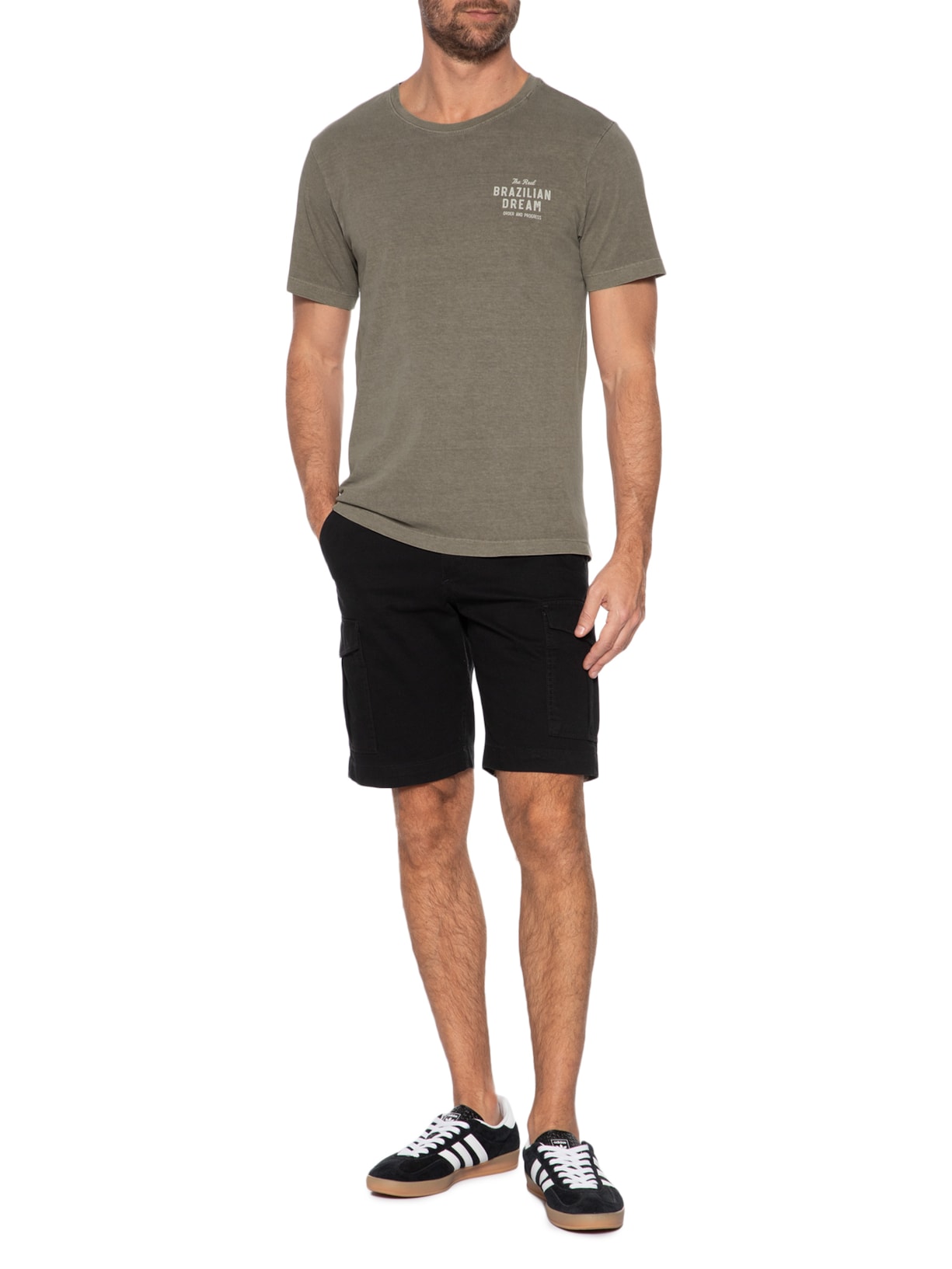 Camiseta Masculina Estampada Brazilian Dream Cinza Sergio K