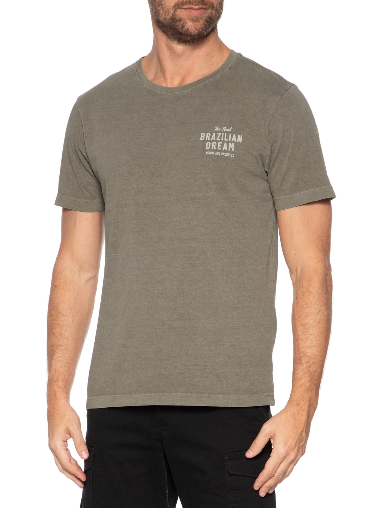 Camiseta Masculina Estampada Brazilian Dream Cinza Sergio K