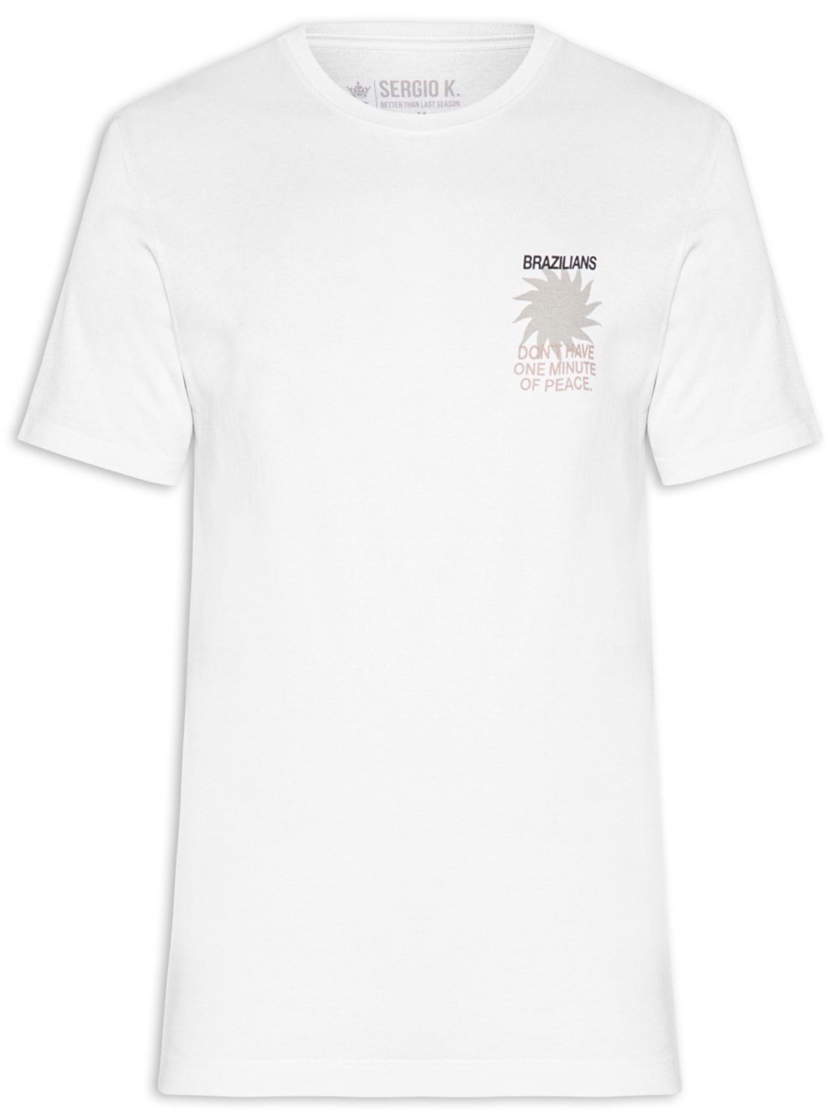 Camiseta Masculina Estampada Brazilians Of Peace - Branco