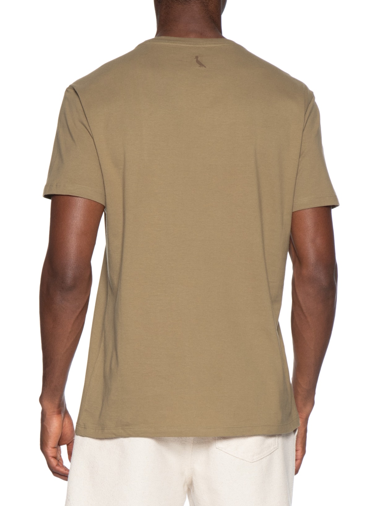 Camiseta Masculina Estampada Café Recortes Bege Reserva